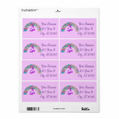 Psychedelic Rainbows and Unicorns Thunder_Cove Etiket (Full Sheet)