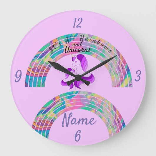 Psychedelic Rainbows and Unicorns Thunder_Cove  Grote Klok (Voorkant)