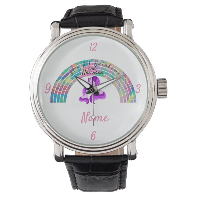 Psychedelic Rainbows and Unicorns Thunder_Cove Horloge (Voorkant)
