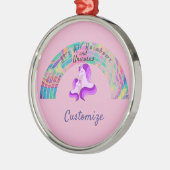 Psychedelic Rainbows and Unicorns Thunder_Cove Metalen Ornament (Links)