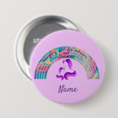 Psychedelic Rainbows and Unicorns Thunder_Cove Ronde Button 7,6 Cm (Voorkant /achterkant)
