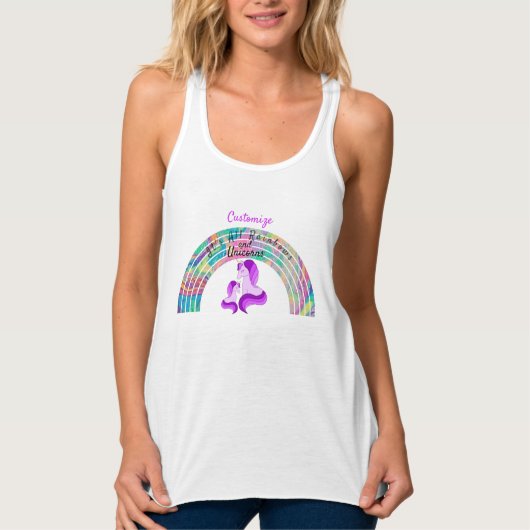 Psychedelic Rainbows and Unicorns Thunder_Cove Tanktop (Voorkant)