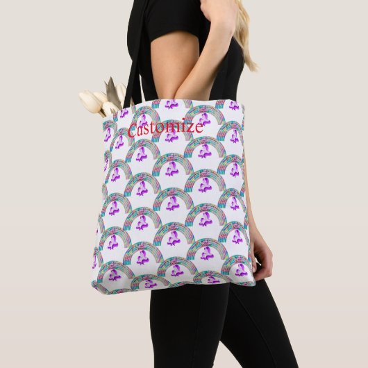 Psychedelic Rainbows and Unicorns Thunder_Cove Tote Bag (Dichtbij)