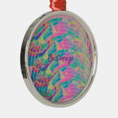 Psychedelic Rainbows Thunder_Cove Metal Ornament (Rechts)