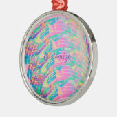 Psychedelic Rainbows Thunder_Cove Metal Ornament (Links)