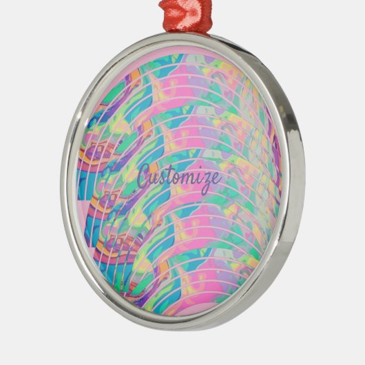 Psychedelic Rainbows Thunder_Cove Metal Ornament (Links)