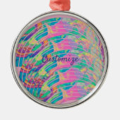 Psychedelic Rainbows Thunder_Cove Metal Ornament (Voorkant)