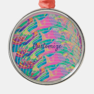 Psychedelic Rainbows Thunder_Cove Metal Ornament