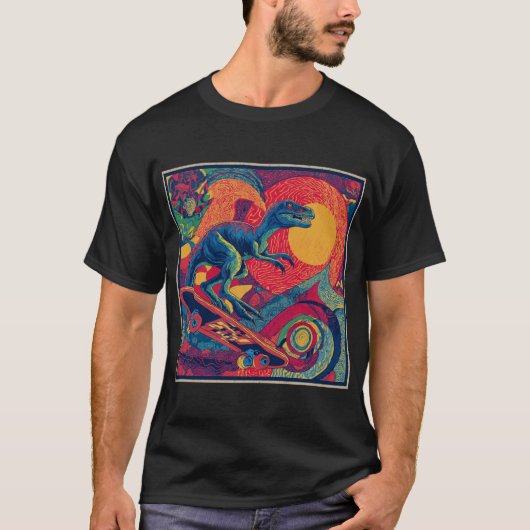 Psychedelic Raptor Skater T-shirt (Voorkant)