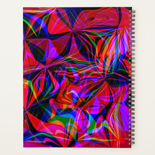 Psychedelic Red Mix Abstract kleurig Planner (Achterkant)