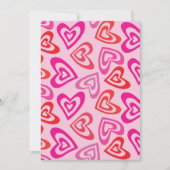 Psychedelic Red Pink Hearts Valentijnsdag Custom Feestdagenkaart (Voorkant)