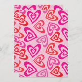 Psychedelic Red Pink Hearts Valentijnsdag Custom Feestdagenkaart (Voorkant / Achterkant)