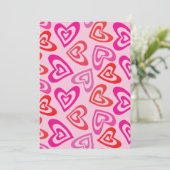 Psychedelic Red Pink Hearts Valentijnsdag Custom Feestdagenkaart (Staand voorkant)