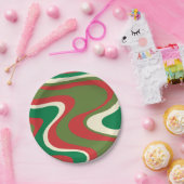 Psychedelic Retro 60s 70s Abstracte Kerstmis Papieren Bordje (Feest)