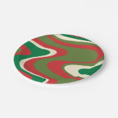 Psychedelic Retro 60s 70s Abstracte Kerstmis Papieren Bordje (Gekanteld)