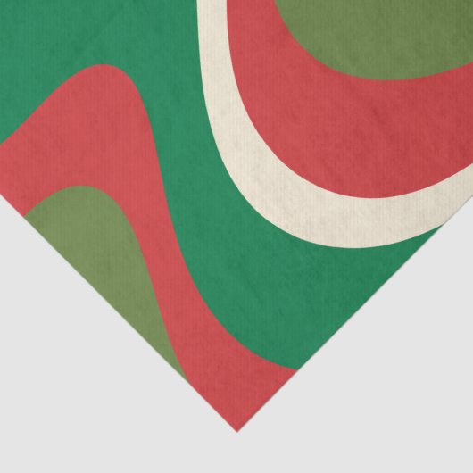 Psychedelic Retro 60s 70s Abstracte Kerstmis Tissuepapier (Detail)