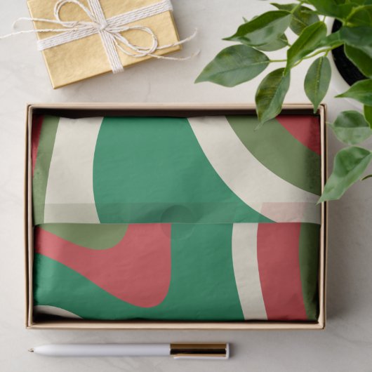 Psychedelic Retro 60s 70s Abstracte Kerstmis Tissuepapier (Geschenk)