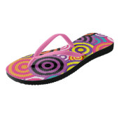 Psychedelic Retro 60s Spirals Circles Design Teenslippers (Schuin)