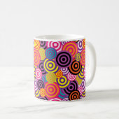 Psychedelic Retro 60s Swirl Design Coffee Cup Mok (Voorkant rechts)