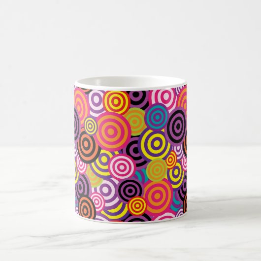 Psychedelic Retro 60s Swirl Design Coffee Cup Mok (Center)