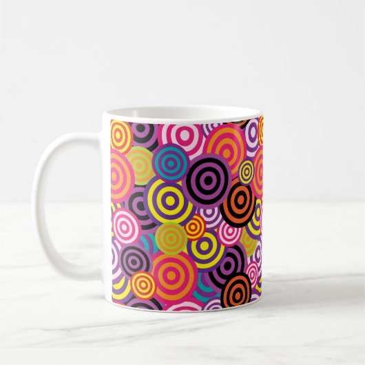 Psychedelic Retro 60s Swirl Design Coffee Cup Mok (Links)