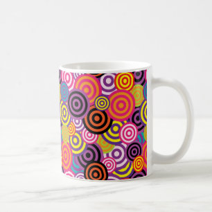 Psychedelic Retro 60s Swirl Design Coffee Cup Mok