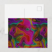 Psychedelic Retro Abstract vloeibaar roze Briefkaart (Voorkant / Achterkant)