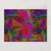 Psychedelic Retro Abstract vloeibaar roze Briefkaart (Voorkant)
