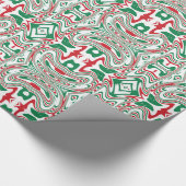 Psychedelic Retro Bold Groovy Kerstpatroon Cadeaupapier (Hoek)