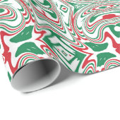 Psychedelic Retro Bold Groovy Kerstpatroon Cadeaupapier (Rol Hoek)