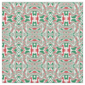 Psychedelic Retro Bold Groovy Kerstpatroon Stof (Close Up)