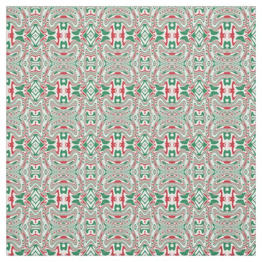 Psychedelic Retro Bold Groovy Kerstpatroon Stof (Swatch)