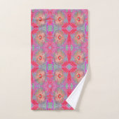 Psychedelic Retro Coral Rainbow Hibiscus Bad Handdoek (Handdoek)