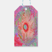 Psychedelic Retro Coral Rainbow Hibiscus Cadeaulabel (Achterkant)