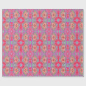 Psychedelic Retro Coral Rainbow Hibiscus Cadeaupapier (Vlak)