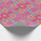 Psychedelic Retro Coral Rainbow Hibiscus Cadeaupapier (Hoek)