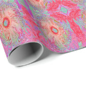 Psychedelic Retro Coral Rainbow Hibiscus Cadeaupapier (Rol Hoek)