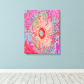 Psychedelic Retro Coral Rainbow Hibiscus Canvas Afdruk (Insitu (Houten vloer))