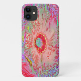 Psychedelic Retro Coral Rainbow Hibiscus Case-Mate iPhone Case