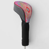 Psychedelic Retro Coral Rainbow Hibiscus Golfheadcover (Schuin)