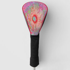 Psychedelic Retro Coral Rainbow Hibiscus Golfheadcover