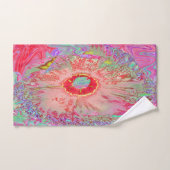 Psychedelic Retro Coral Rainbow Hibiscus Handdoek (Handdoek)