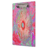 Psychedelic Retro Coral Rainbow Hibiscus Klembord (Links)