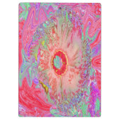 Psychedelic Retro Coral Rainbow Hibiscus Klembord (Achterkant)