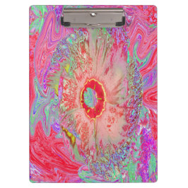 Psychedelic Retro Coral Rainbow Hibiscus Klembord