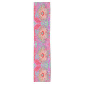 Psychedelic Retro Coral Rainbow Hibiscus Korte Tafelloper (Voorkant)