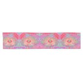 Psychedelic Retro Coral Rainbow Hibiscus Korte Tafelloper (Horizontaal)