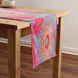 Psychedelic Retro Coral Rainbow Hibiscus Korte Tafelloper