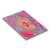 Psychedelic Retro Coral Rainbow Hibiscus Notitieboek (Rechterzijde)