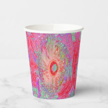 Psychedelic Retro Coral Rainbow Hibiscus